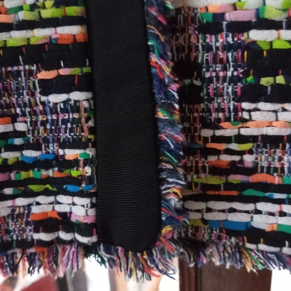 Ann Taylor Textured Mixed Tweed Zip Pocket Jacket In Black Multi Color s… - Picture 4 of 14